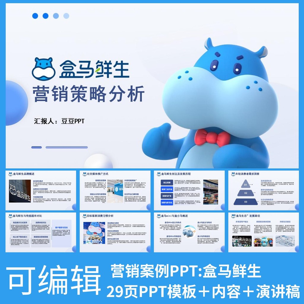 POWERPOINT TEMPLATE 52 | 🛒 Hema Fresh Brand Marketing Strategy Case Study Class Report PPT Template [ MICHIGO STUDIO ]