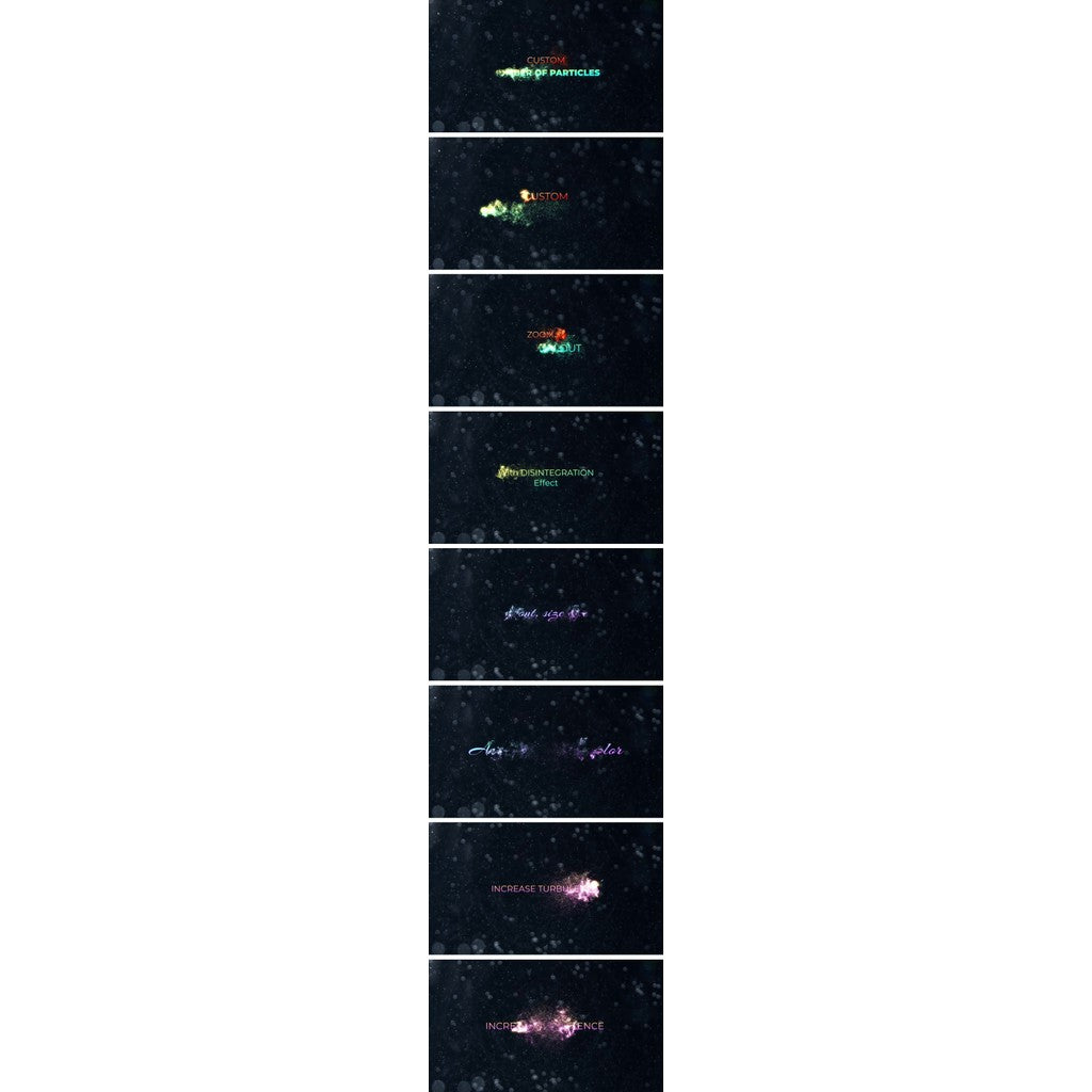 🌟 Particle Dissolve | 9 Glowing Text Disintegration Animations [MICHIGO STUDIO]