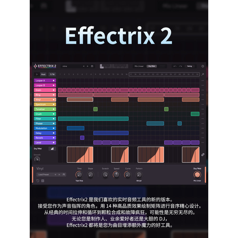 🎛 Effectrix 2 | Creative Step Sequencer & Mixing Effects Plugin for Win & Mac [MICHIGO STUDIO]