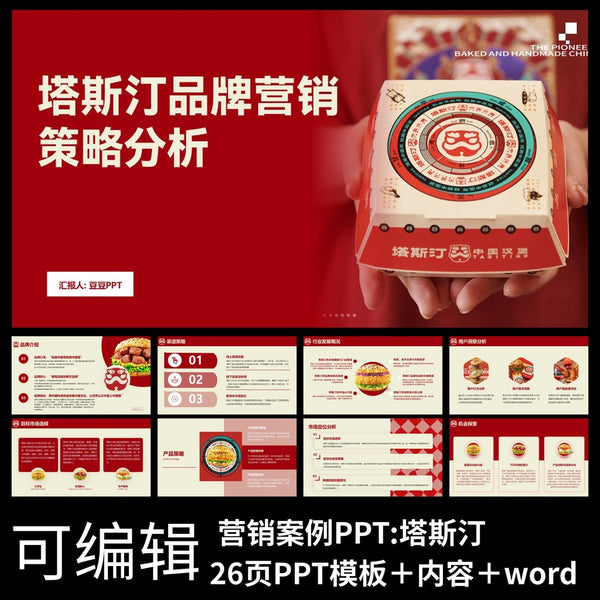 POWERPOINT TEMPLATE 40 | 🍔 TASTING Brand Marketing Strategy Case Study Class Report PPT Template [ MICHIGO STUDIO ]
