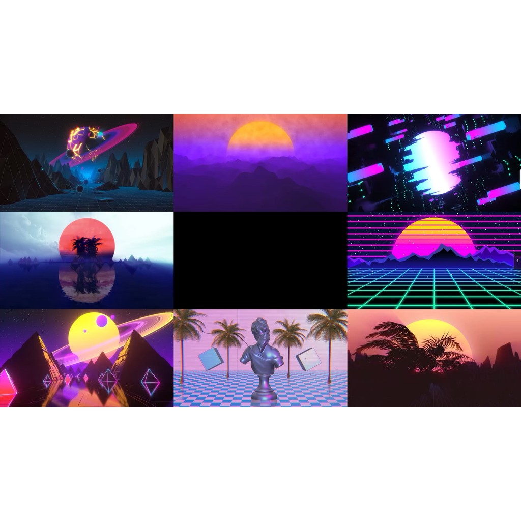 🎥 VJ LOOP | Vaporwave Cyberpunk Retro LED Visuals for Club 🌐💿🕹️ [ MICHIGO STUDIO ]