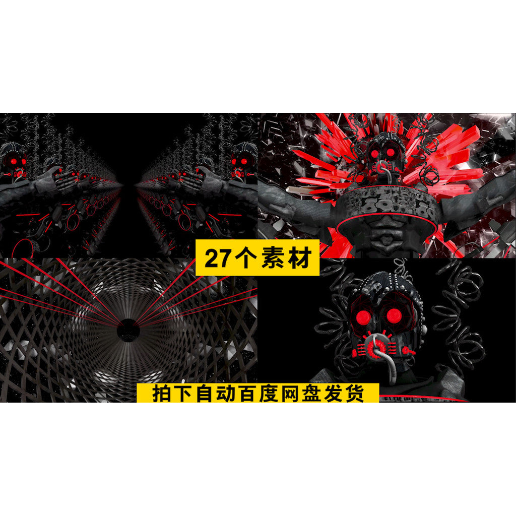 VJ LOOP | 🤖 3D Astronaut Robot Explosion Visual – LED Stage Background for Club/Bar VJ 🎥🚀 [MICHIGO STUDIO]