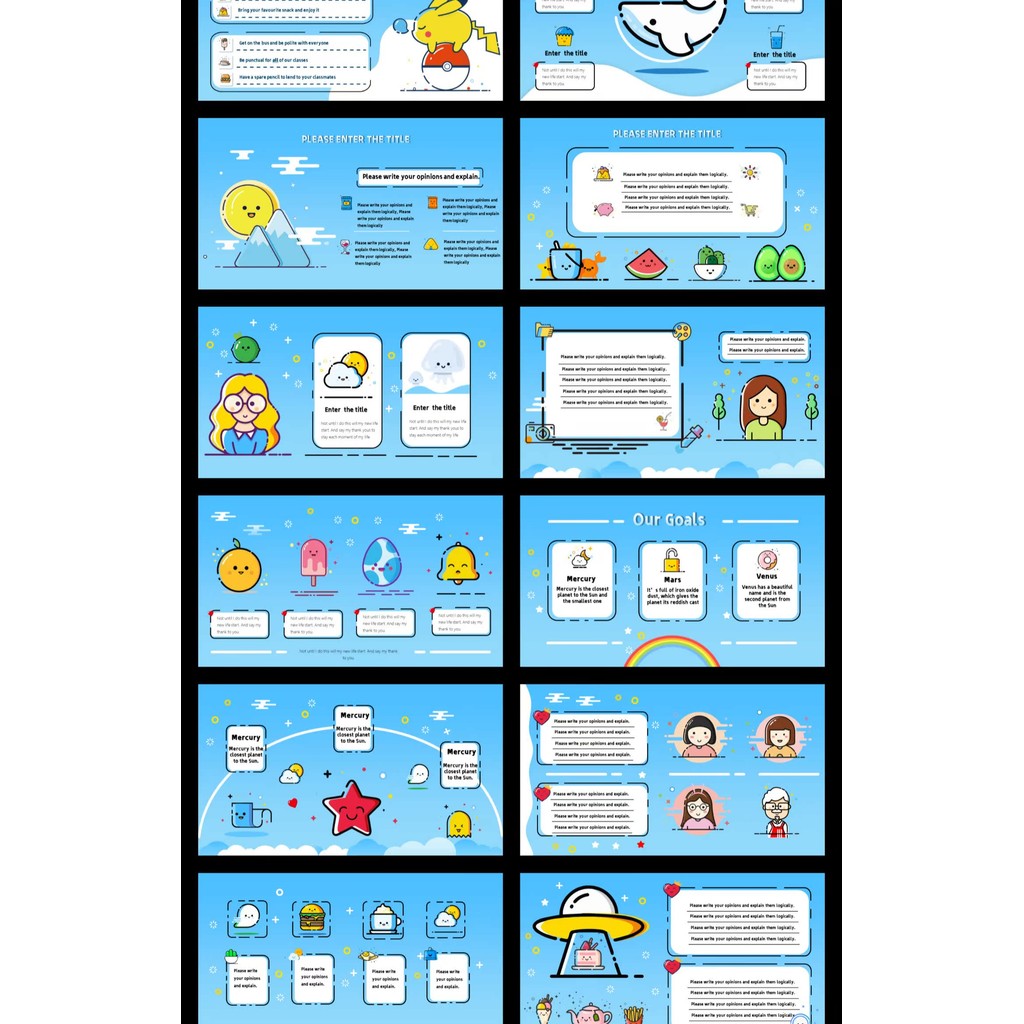 POWERPOINT TEMPLATE 24 | 📑 22 Pages Cute Cartoon Style Editable Simple Layout Elegant PPT Template [ MICHIGO STUDIO ]