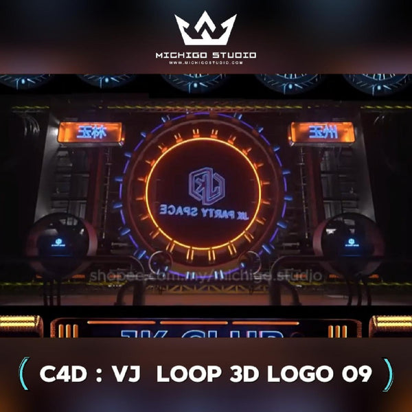 🌀 VJ 3D LOOP LOGO  | Custom C4D + Octane for DJ, Club & KTV [09]