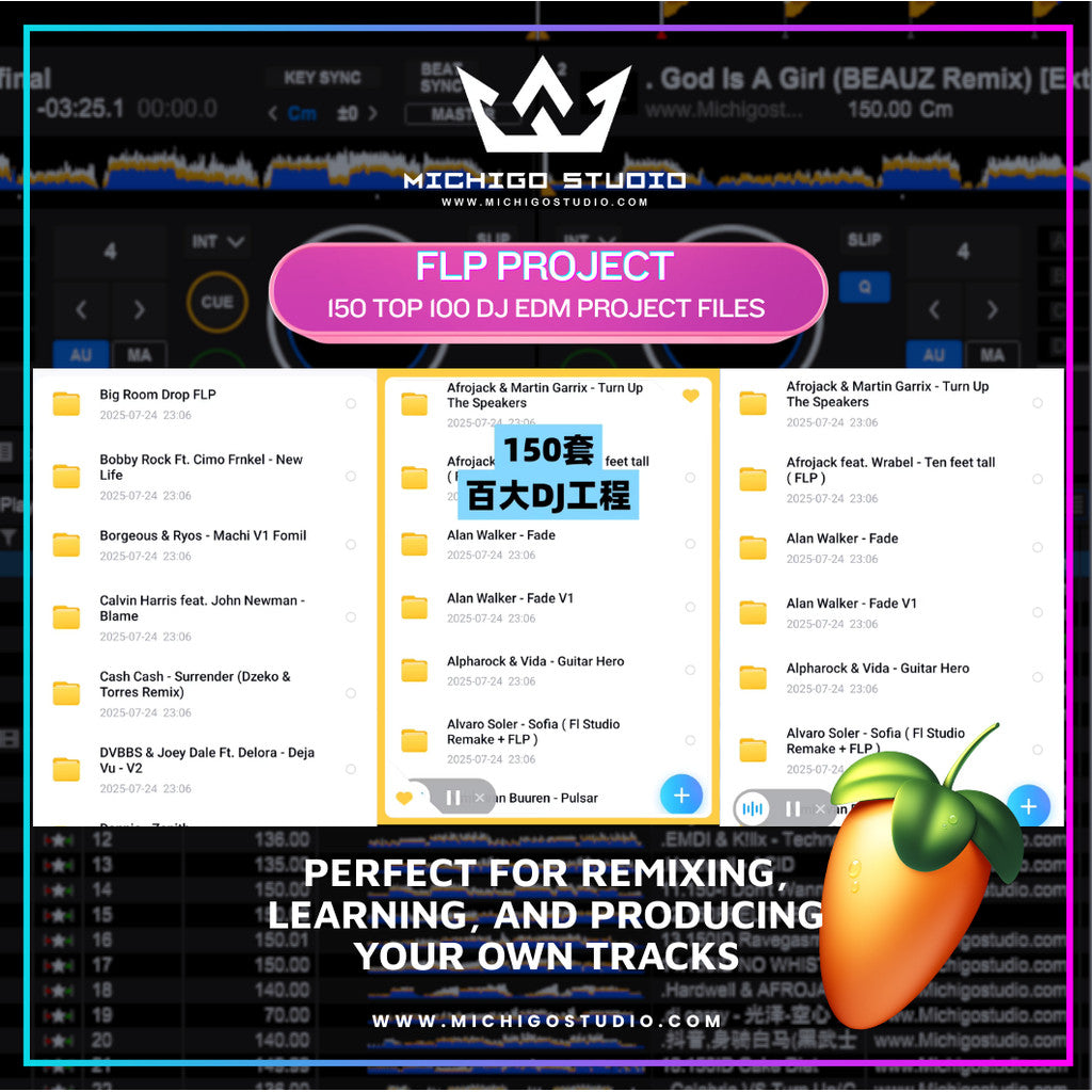 ⚡FL STUDIO | 150 Top 100 DJ EDM Project Files