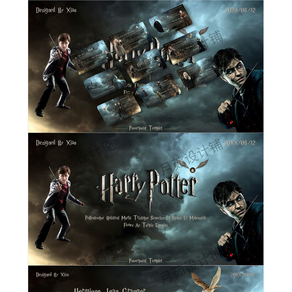 POWERPOINT TEMPLATE 135 | 🧙 Harry Potter Movie Theme PPT Template Presentation Movie Review Editable [ MICHIGO STUDIO ]