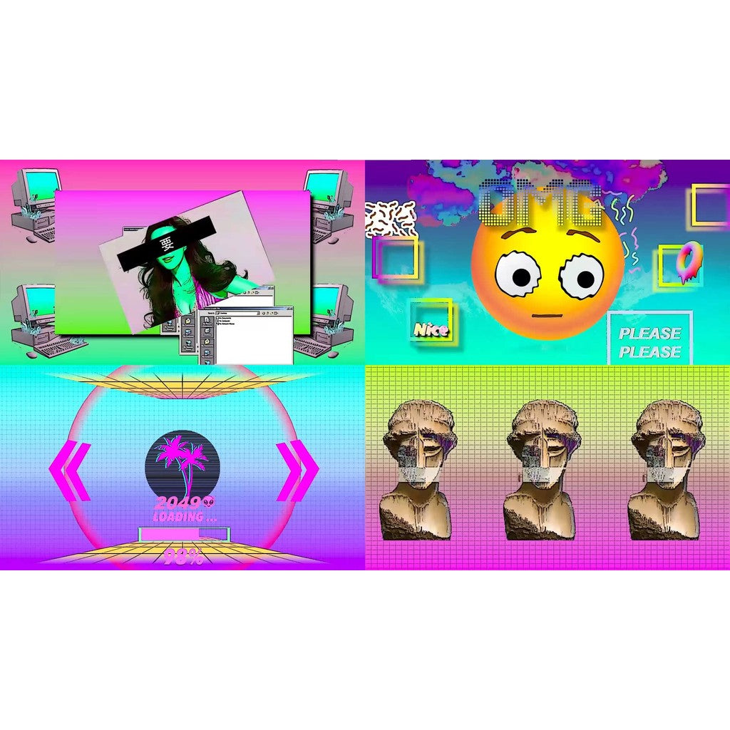 VJ LOOP | 🌀 Retro Vaporwave Bounce Cartoon – Fun Abstract Rhythm LED VJ 🪩🎞️ [MICHIGO STUDIO]