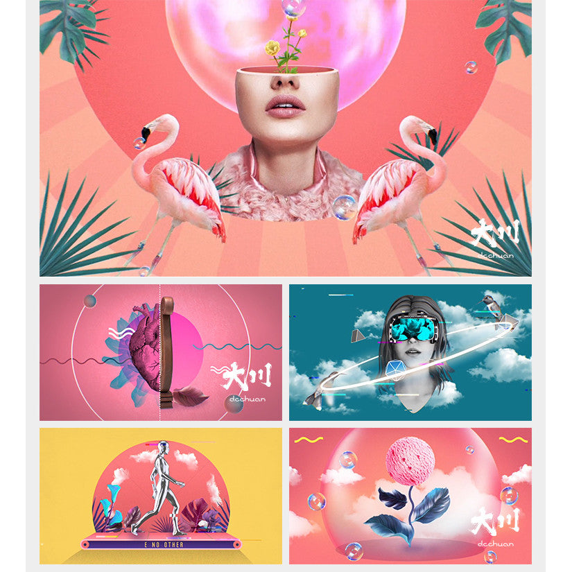 🎥 VJ LOOP | Vaporwave Pop Art Abstract Head LED Stage Visuals 🌀🎭 [ MICHIGO STUDIO ]