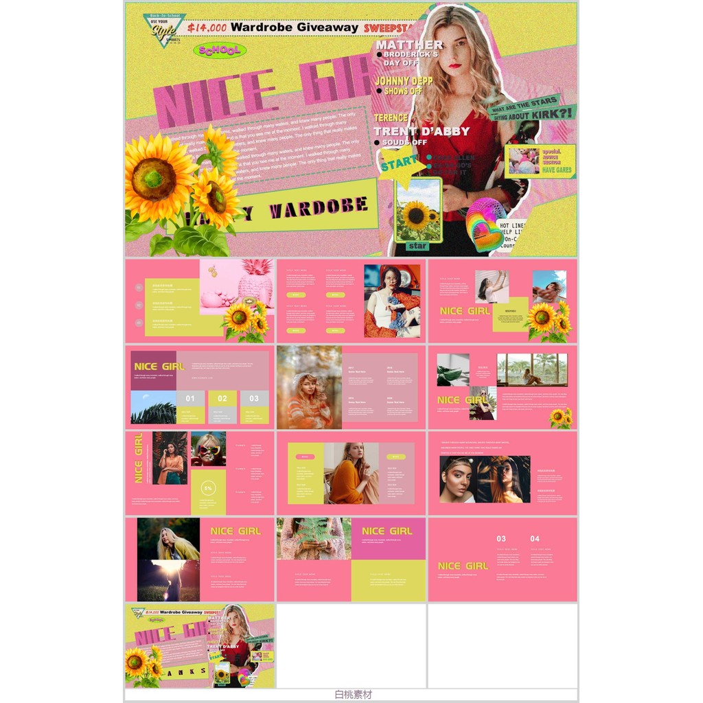 POWERPOINT 244 | 🌈 Trendy Retro New Special Offer Creative Fashion Portfolio Graduation
