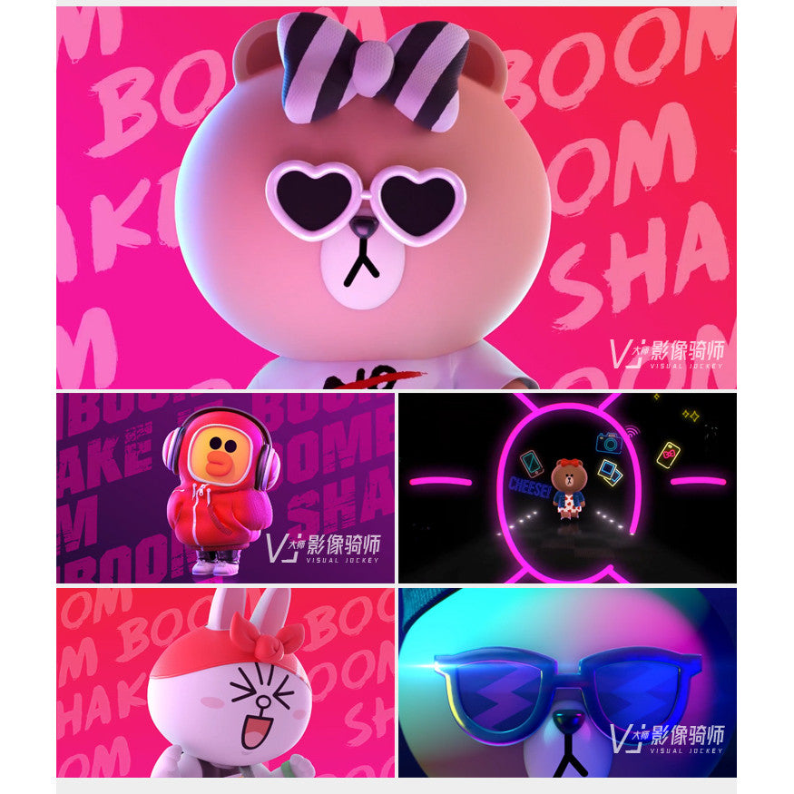 🎥 VJ LOOP | 3D Animated Brown Bear Bounce Dance Club LED Background 🐻🎵 [MICHIGO STUDIO]