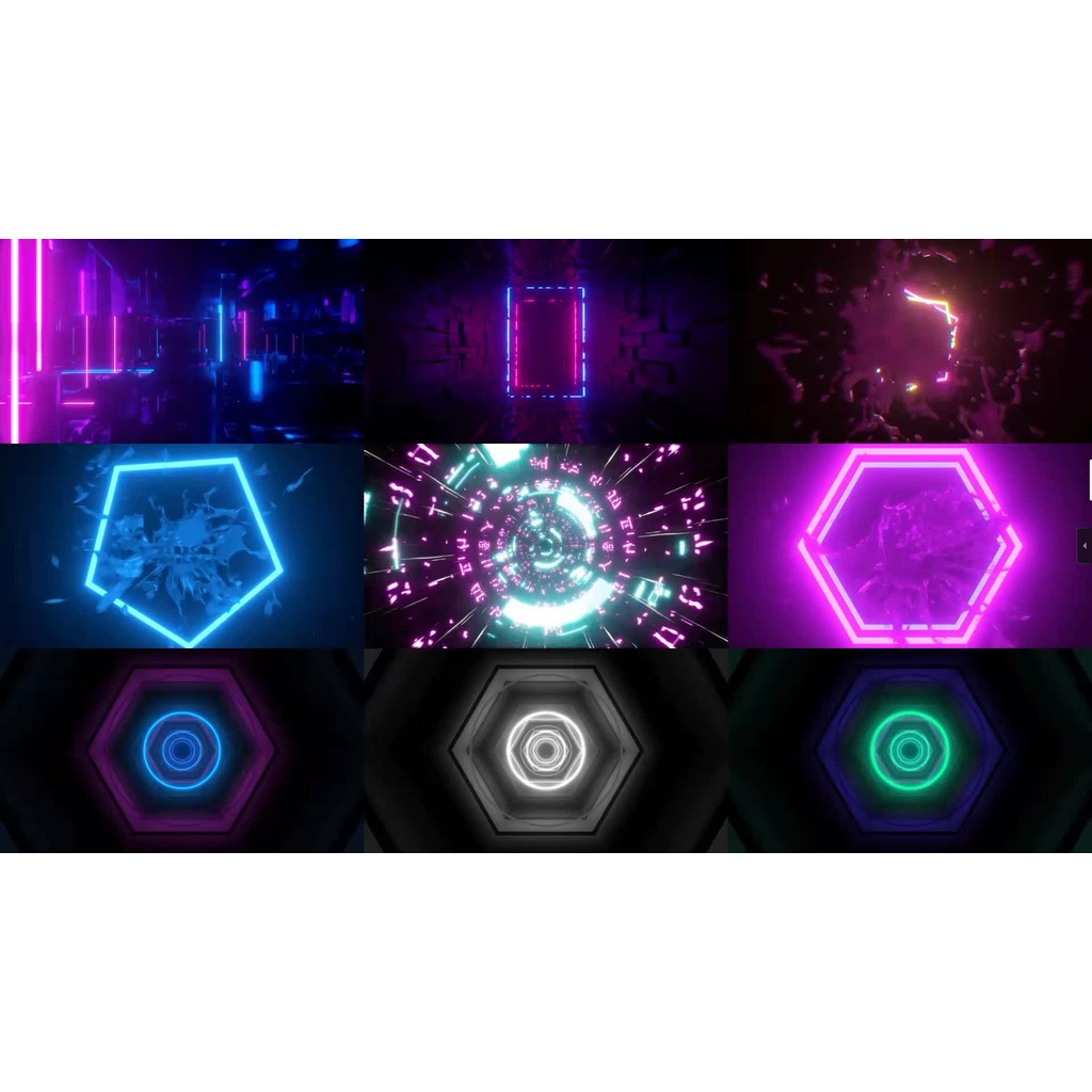 🎥 VJ LOOP | 🌈 Colorful Neon 💡 Abstract Rhythm Lines for LED Club Background 🎇 [ MICHIGO STUDIO ]