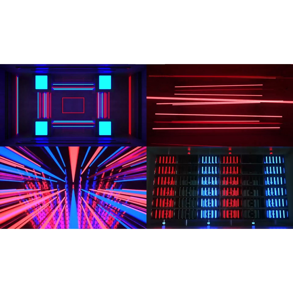 VJ LOOP | 🔴🔵 Neon Red & Blue Tube Flash Visuals – Abstract LED Background Loops 💡⚡ [MICHIGO STUDIO]