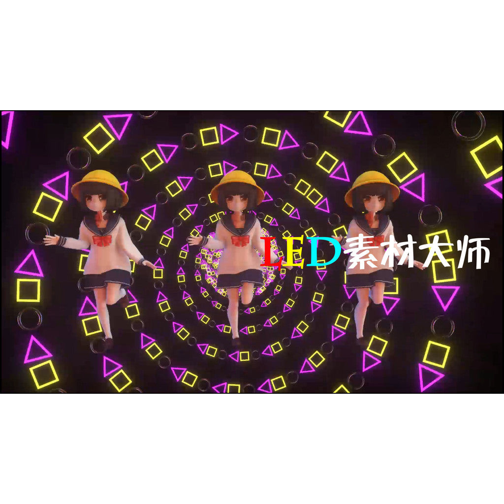 🎥 VJ LOOP | Cartoon Bounce Rhythm Dancing Girl LED Visuals for Bar KTV Club 💃🎀🟨 [ MICHIGO STUDIO ]
