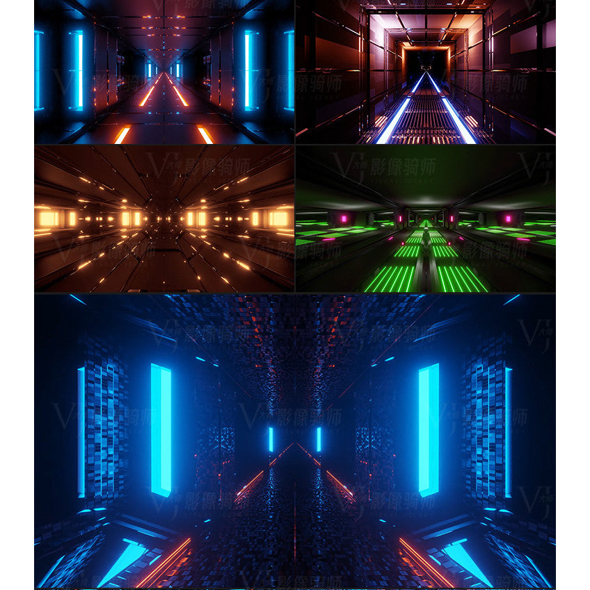 🎥 VJ LOOP | Futuristic 3D Tunnel Rush Club LED Wall Visuals 4K 🚀🌌 [MICHIGO STUDIO]