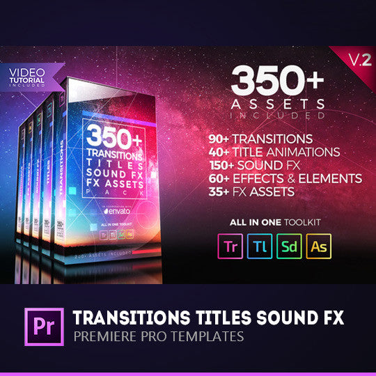 🎬 PR TEMPLATE | 350 Transitions 🔄 Text Animations ✍️ Sound FX 🎵 & Special Effects Elements ✨ [ MICHIGO STUDIO ]