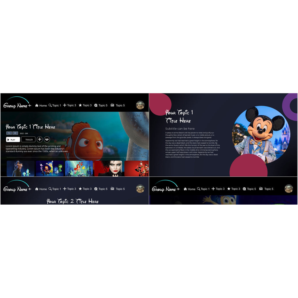 POWERPOINT 247 | 🏰 Disney Theme Disney Character Brand Introduction Event Planning