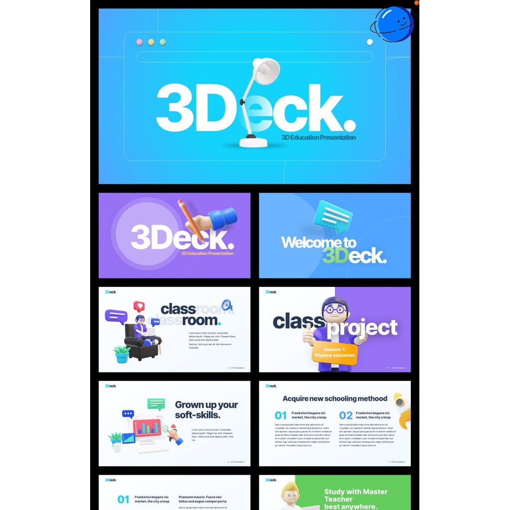 POWERPOINT TEMPLATE 33 | 🌀 Full 3D Dynamic Stylish Product Introduction Animated Pitch Deck PPT Template