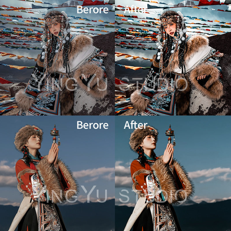 📸 Minority Tibetan Costume - Lightroom Preset (Mobile, Lhasa Travel, PS, PR, Capcut)