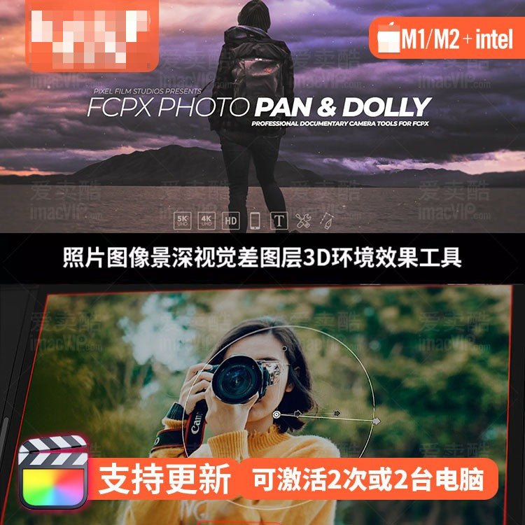 📸 FCPX Plugin – 3D Photo Depth & Parallax Layer Effects | Photo Pan & Dolly Visual Pack [MICHIGO STUDIO]