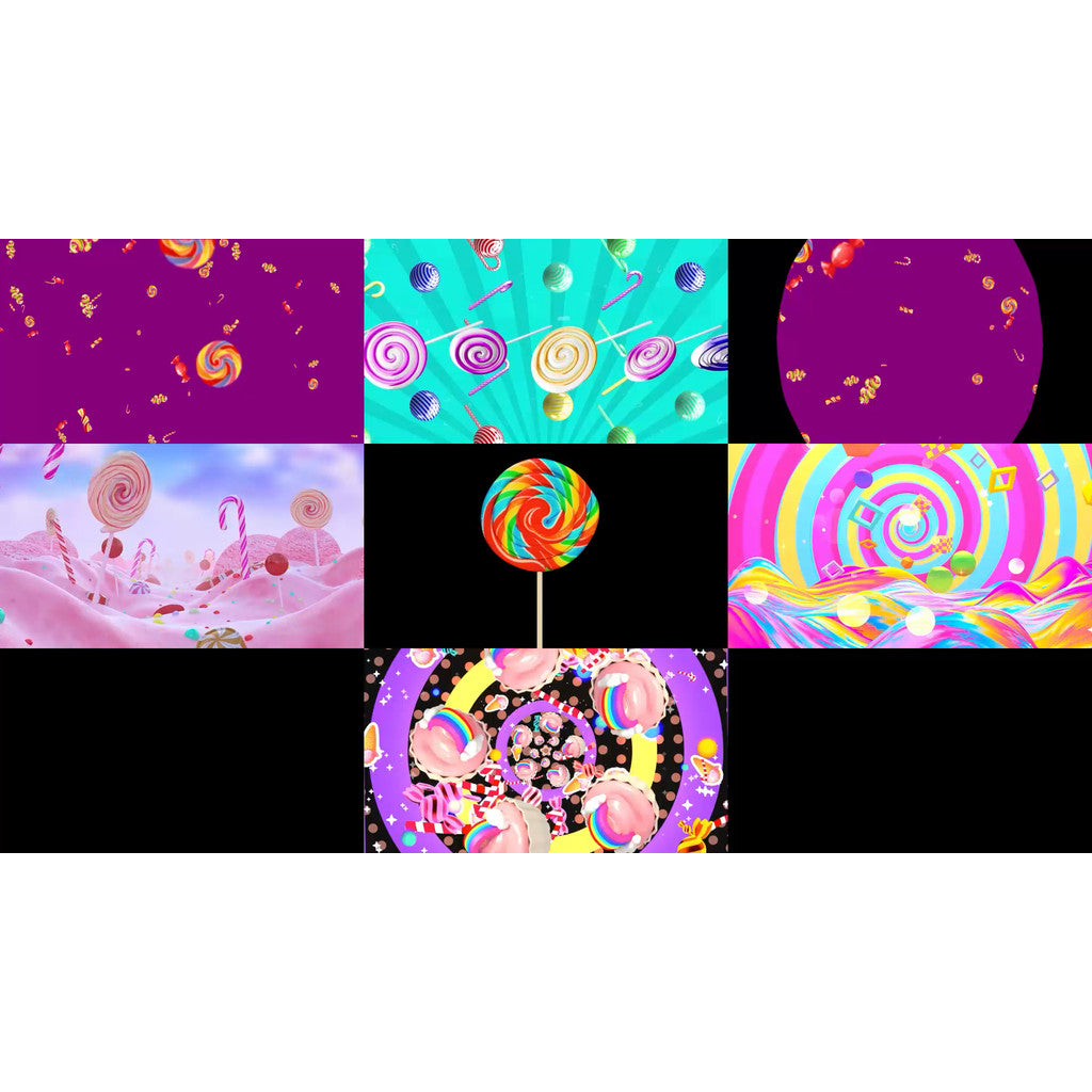 🎥 VJ LOOP | Candy Lollipop Kids Dance LED Stage Background for Nursery Show 🍭👧🎵 [ MICHIGO STUDIO ]
