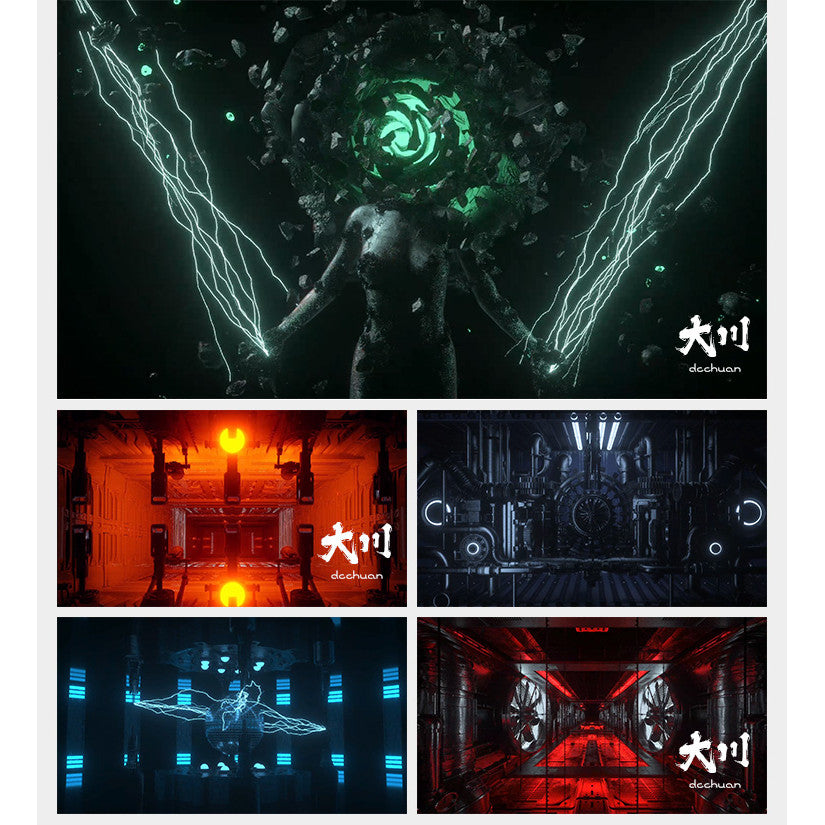 🎥 VJ LOOP | Horror Statue + Mech Flashing Light Club LED Background 😱🗿🔦 [ MICHIGO STUDIO ]