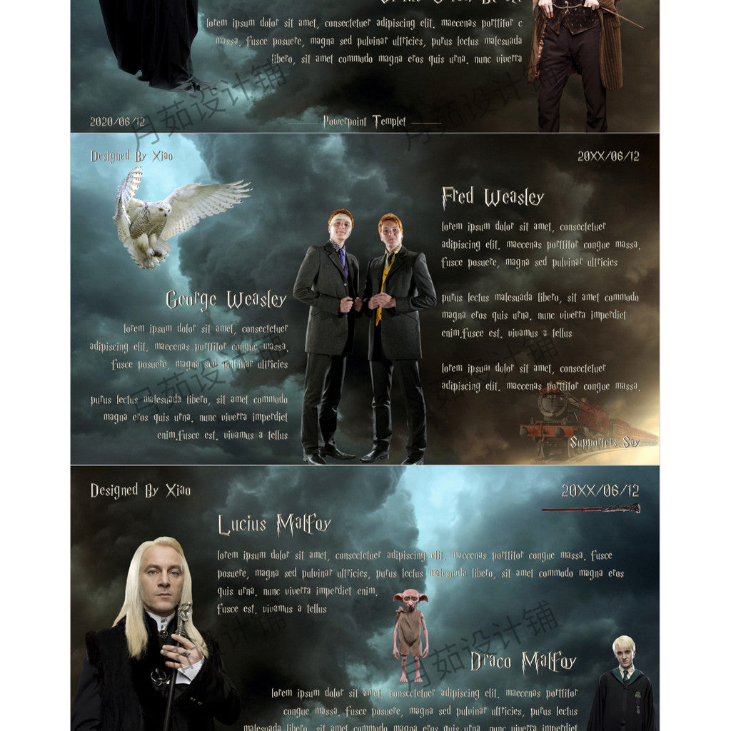 POWERPOINT TEMPLATE 135 | 🧙 Harry Potter Movie Theme PPT Template Presentation Movie Review Editable [ MICHIGO STUDIO ]