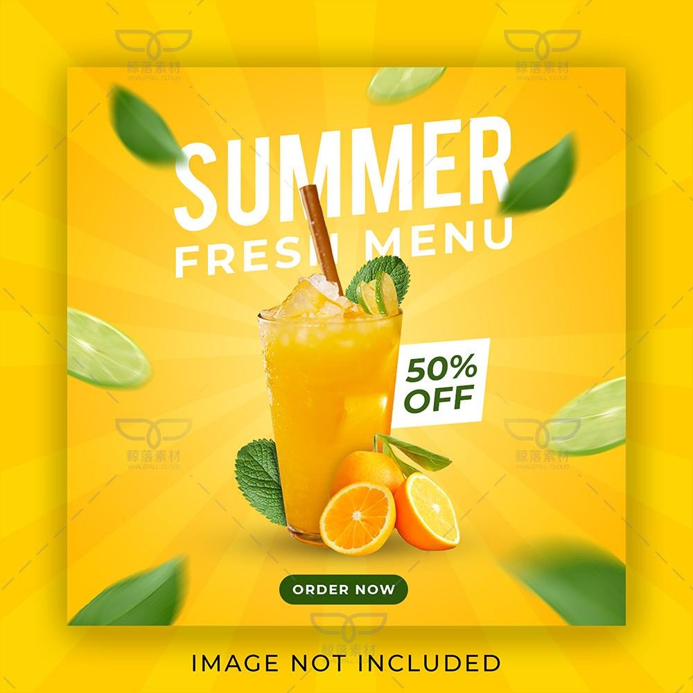 🎨 PSD | Summer Drinks & Milk Tea Cold Beverage Juice Promotion Poster, Web Banner & Menu Template [MICHIGO STUDIO]