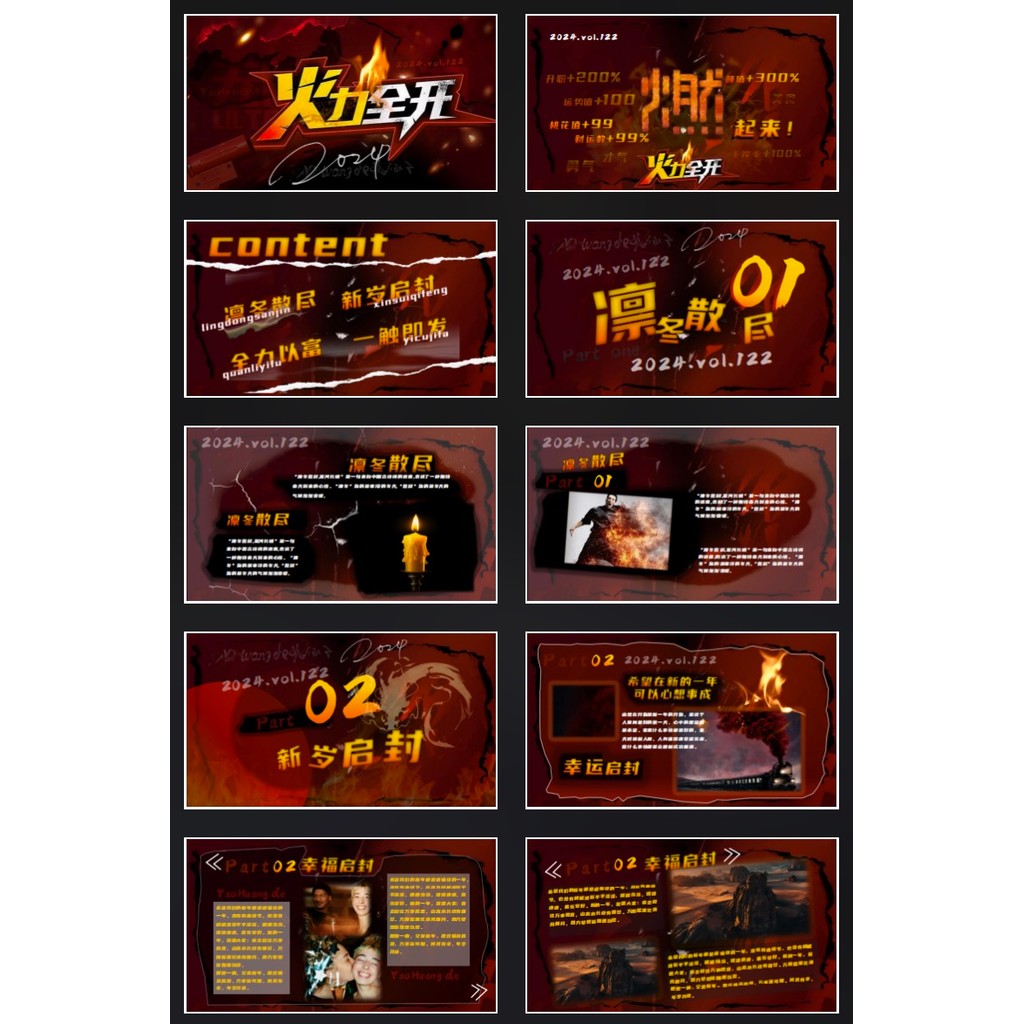POWERPOINT TEMPLATE 8 | 🔥 Full Power Red & Black Trendy Energetic Stylish PPT Template [ MICHIGO STUDIO ]