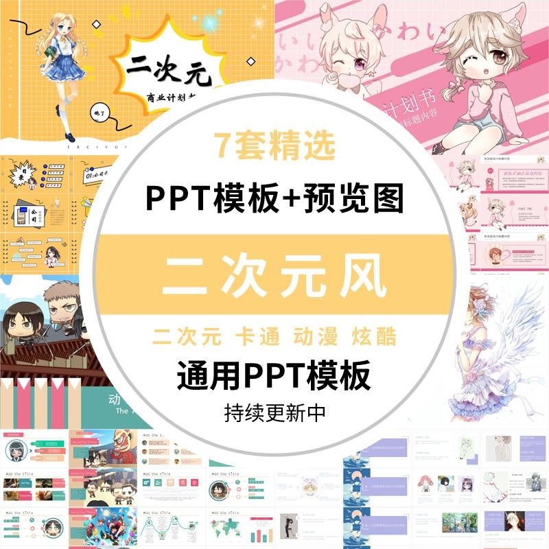 POWERPOINT TEMPLATE 78 | 💫 2D Anime Cartoon Creative Girl Fresh Lively Business Plan PPT Template [ MICHIGO STUDIO ]