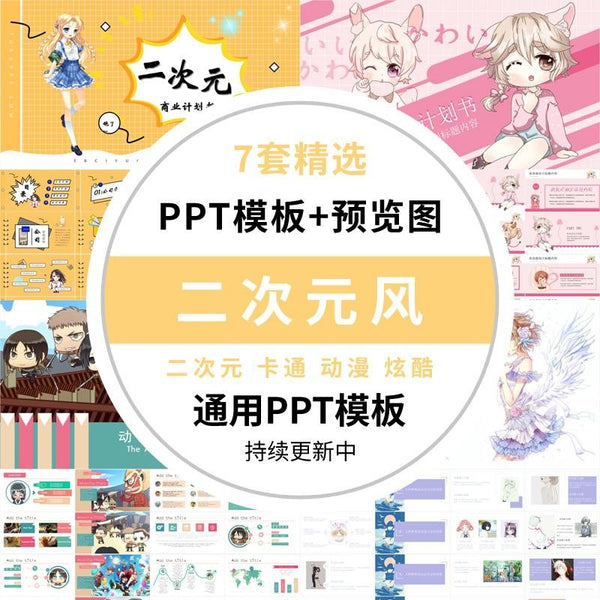 POWERPOINT TEMPLATE 78 | 💫 2D Anime Cartoon Creative Girl Fresh Lively Business Plan PPT Template [ MICHIGO STUDIO ]
