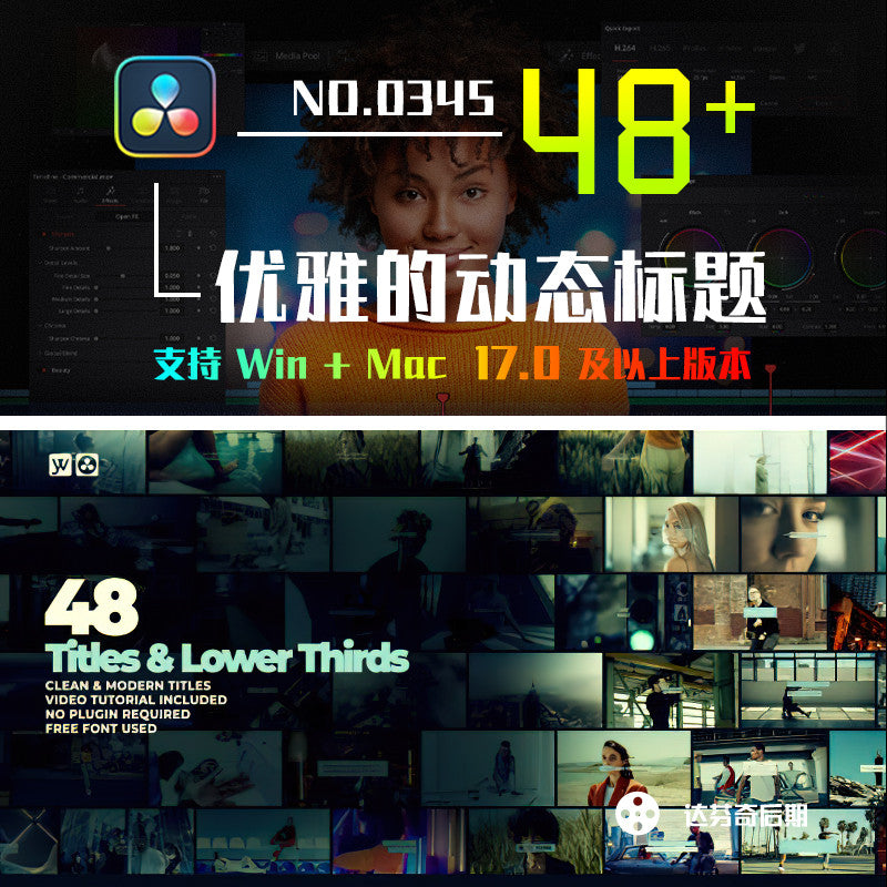 📺 Lower Third Titles | 48 Elegant Animated Subtitle Text Templates [MICHIGO STUDIO]