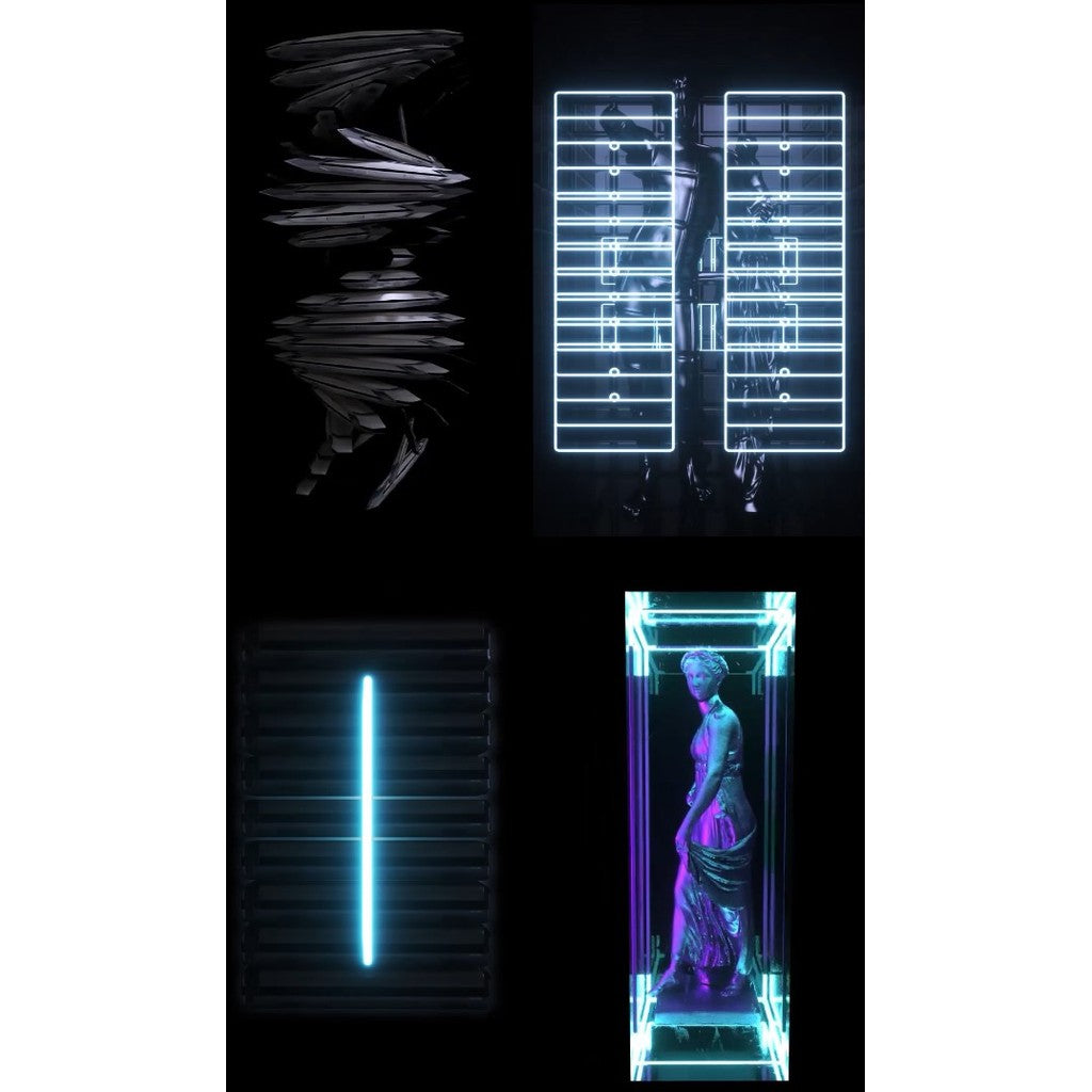 🎥 VJ LOOP | Ancient Rome 3D Sculpture Holographic Ice LED Vertical Background 🏛️🗿❄️ [ MICHIGO STUDIO ]