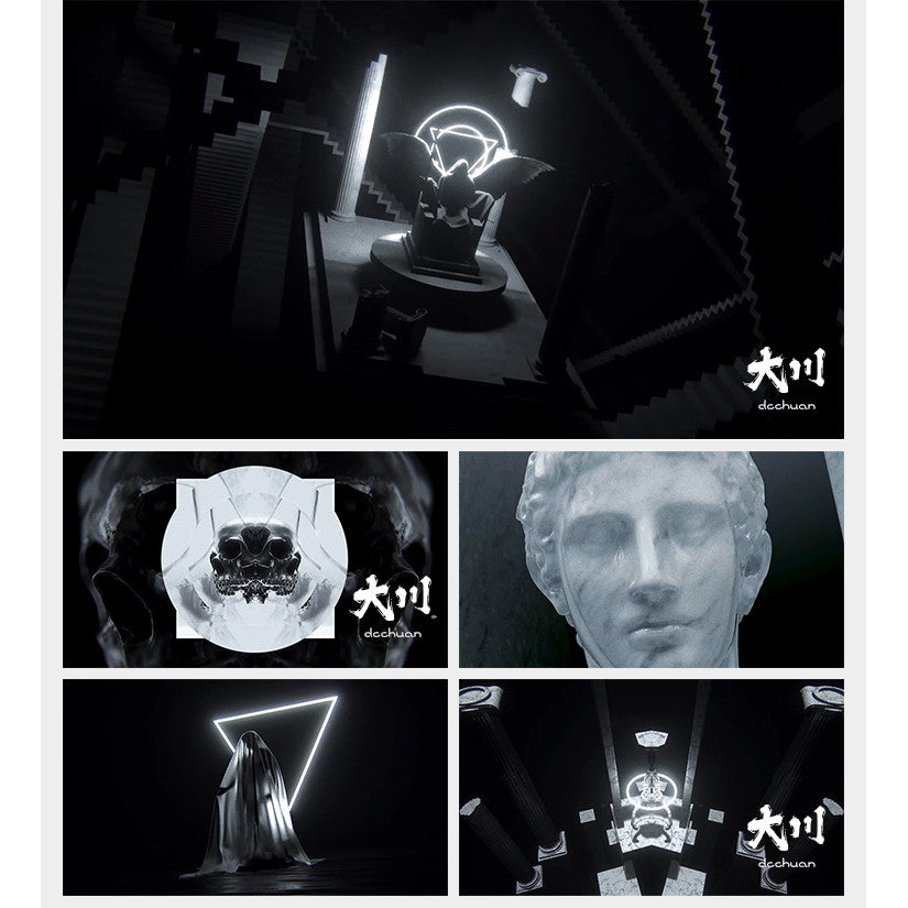 🎥 VJ LOOP | Black & White Roman Statue Flashing LED Bar Club Background 🗿⚫⚪ [ MICHIGO STUDIO ]