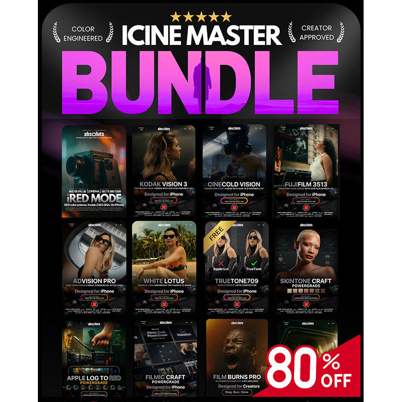 2025 iCine Master Bundle Absolut LUT pack for iPhone