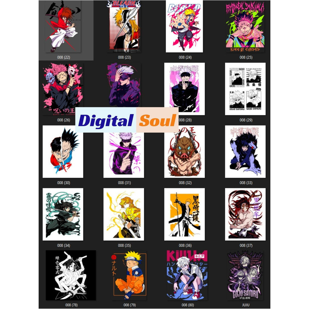 🎨 Design Bundle – New Anime Design Collection (90% Vector or PSD, Fully Editable) Anime, Marvel,DC Cartoon & Streetwear