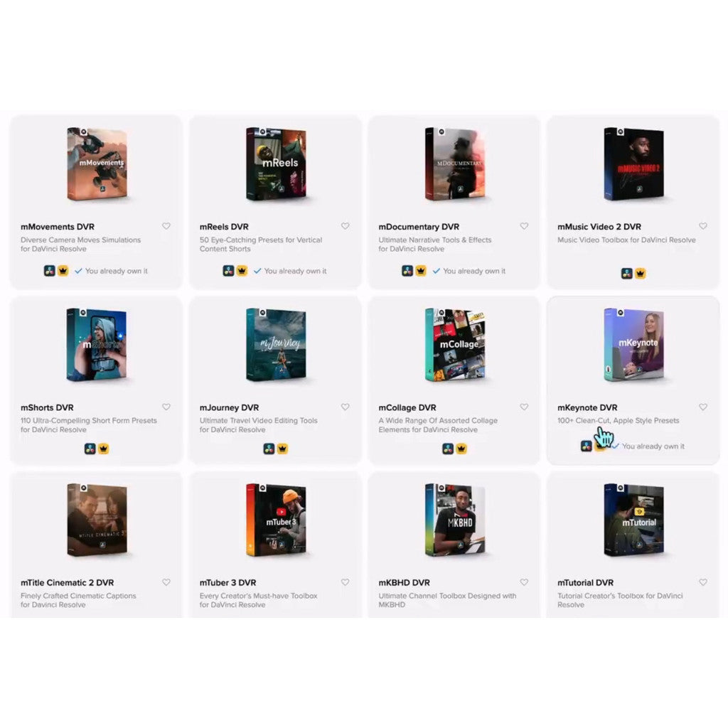 🎥 Plugin Pack – DaVinci MotionVFX Toolkit – 41 Essential Plugins for Video Creators ✨ [ MICHIGO STUDIO ]