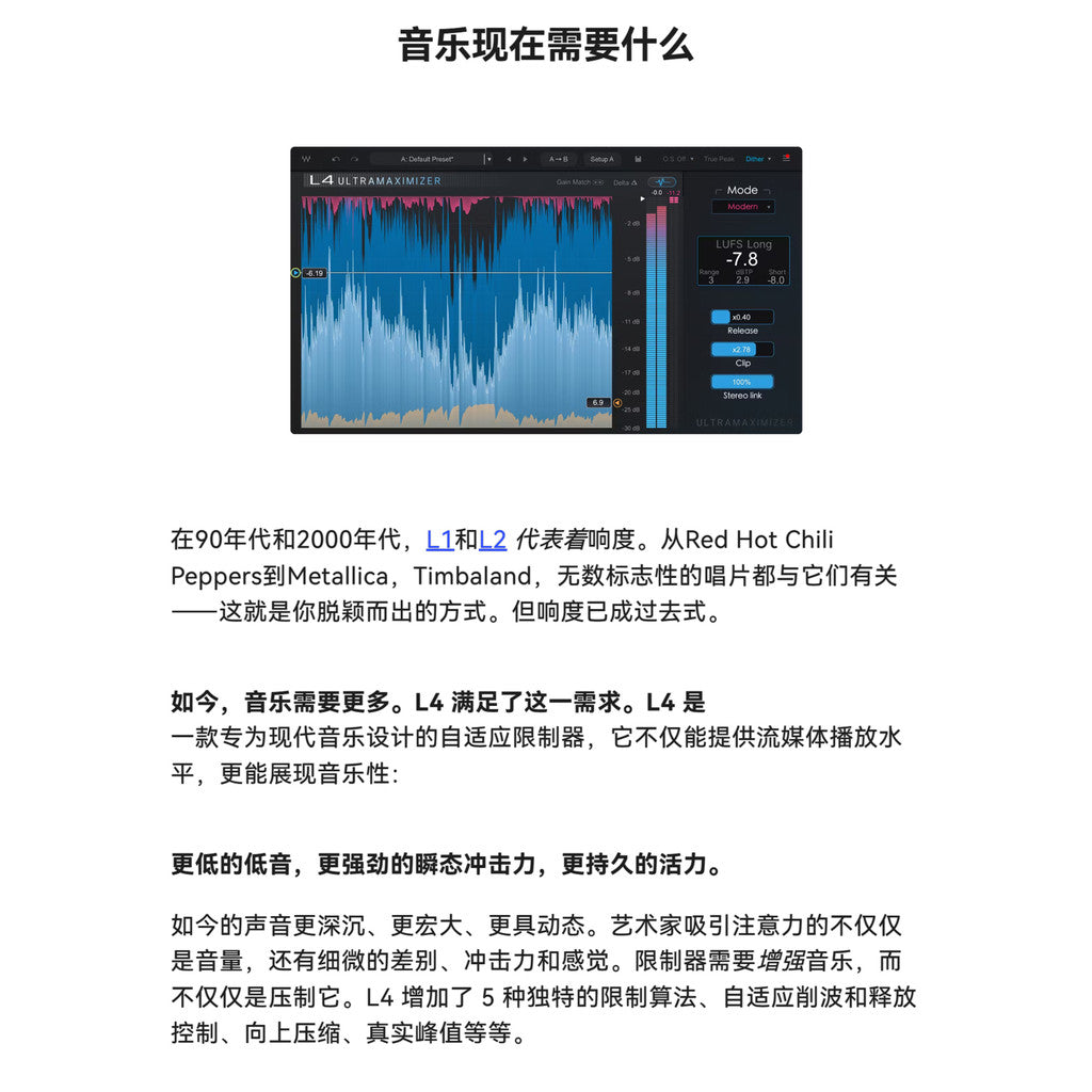 🎛️ Plugin – L4 Ultramaximizer – Mastering Limiter & Bus Processor (Win/Mac) ✨ [ MICHIGO STUDIO ]