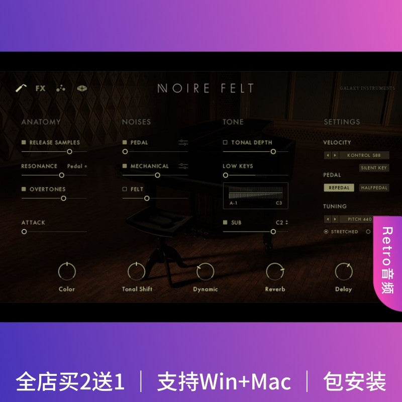 🎹 Instrument Library – NI Noire Piano v1.2.1 – Golden Triangle Classic Grand Piano (Kontakt, Win/Mac) [ MICHIGO STUDIO ]