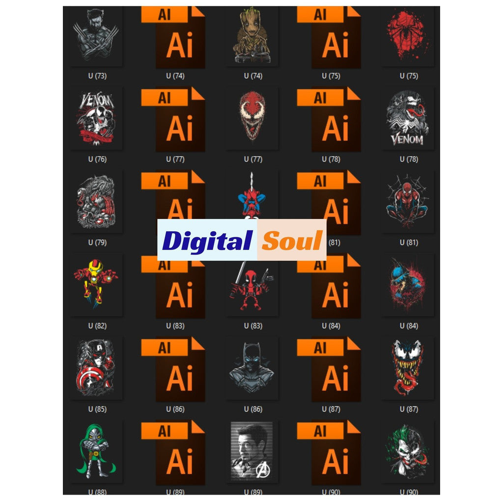 🎨 Design Bundle – New Anime Design Collection (90% Vector or PSD, Fully Editable) Anime, Marvel,DC Cartoon & Streetwear