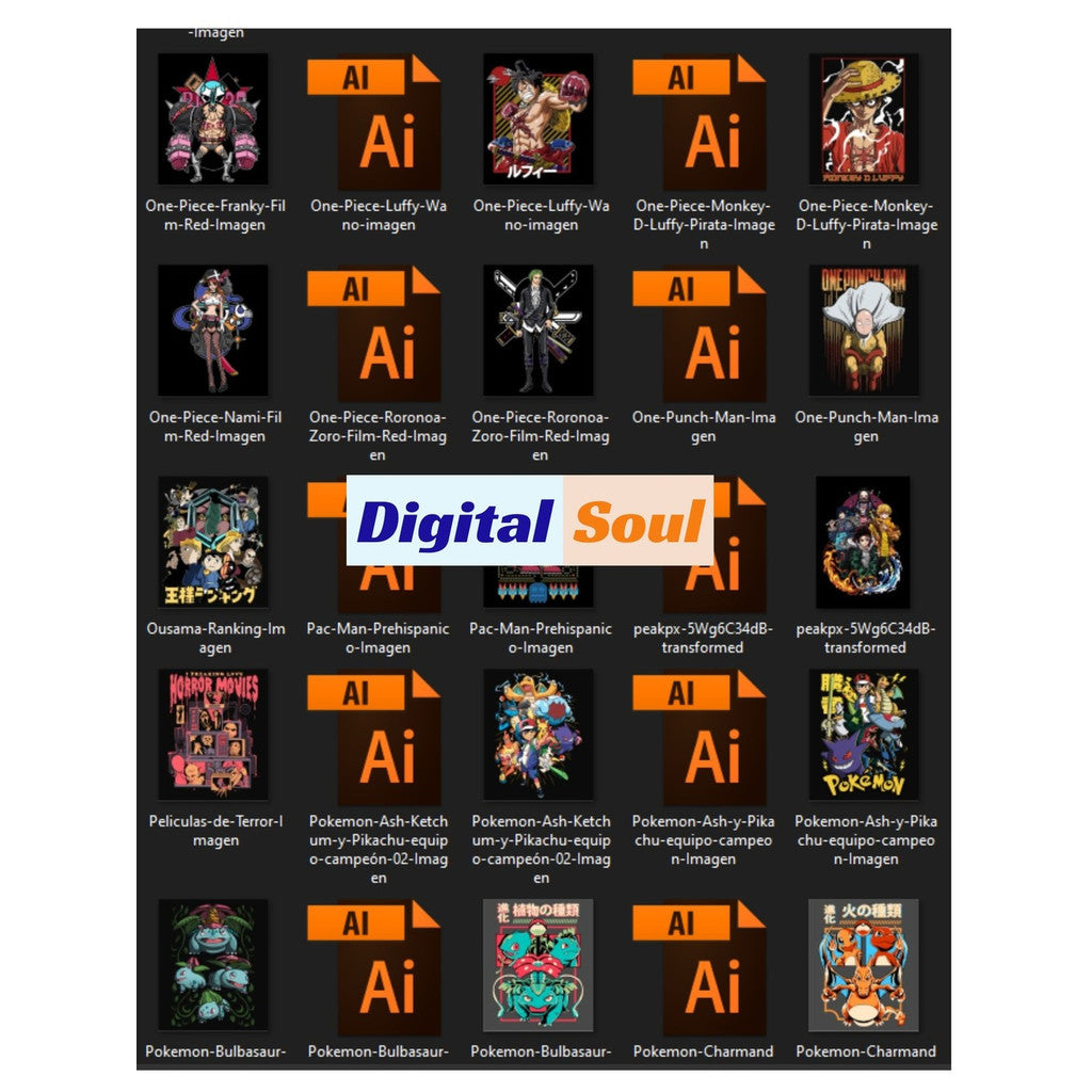 🎨 Design Bundle – New Anime Design Collection (90% Vector or PSD, Fully Editable) Anime, Marvel,DC Cartoon & Streetwear