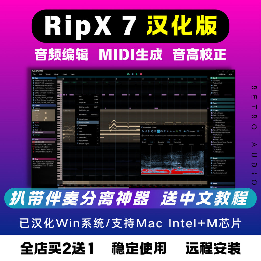 🎧 Software – RipX DAW Pro v7.51 (Chinese Version) DeepAudio AI Audio Separation & Editing Suite ✨ [ MICHIGO STUDIO ]