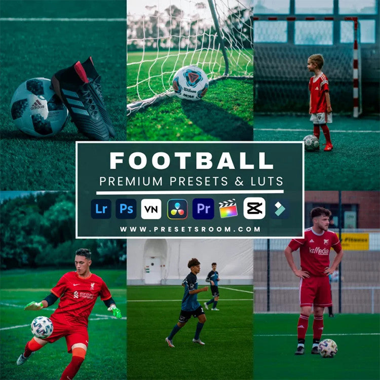🎨 Preset Lr – 10 XMP + DNG + CUBE Football Field Lightroom Presets – Presetsroom Football ✨