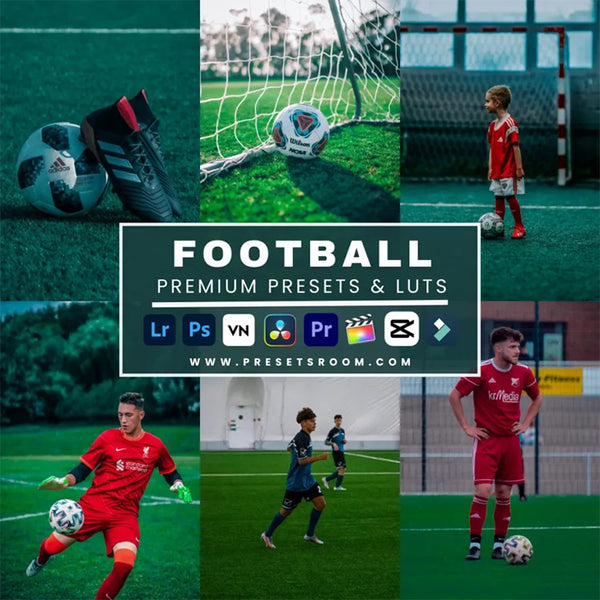 🎨 Preset Lr – 10 XMP + DNG + CUBE Football Field Lightroom Presets – Presetsroom Football ✨