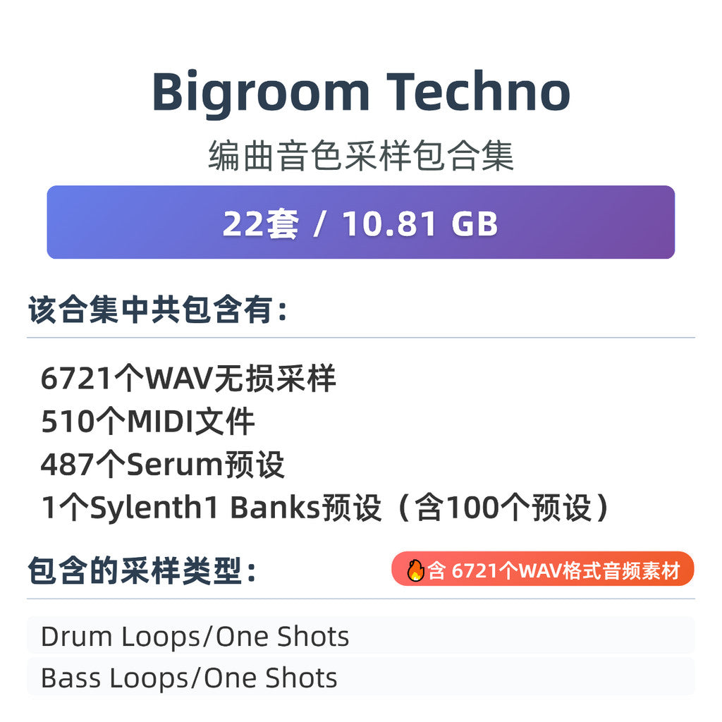 816 🎶 Sound Pack – Bigroom Techno Sample Pack – Drums, Serum Presets & FL Studio Electronic Sounds ✨ [ MICHIGO STUDIO ]