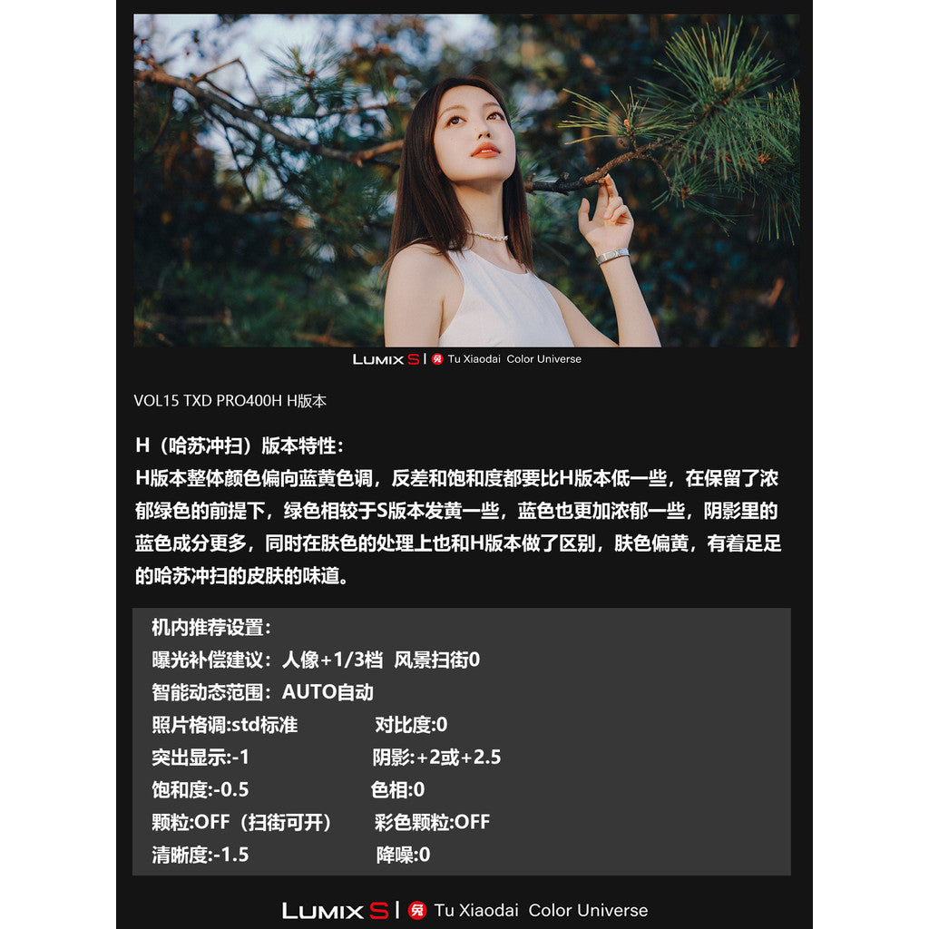 Preset | VOL15 Fuji PRO 400H Summer Portrait ✨ PS / LR / DaVinci • S5M2/X • S9 【MICHIGO STUDIO】