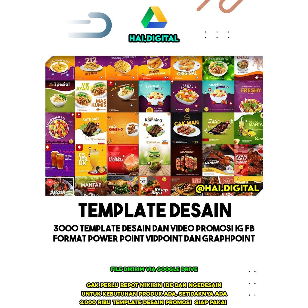 3000 Template Desain dan Video Promosi IG FB Format PPT Power Point Vidpoint dan Graphpoint[ MICHIGO STUDIO ]