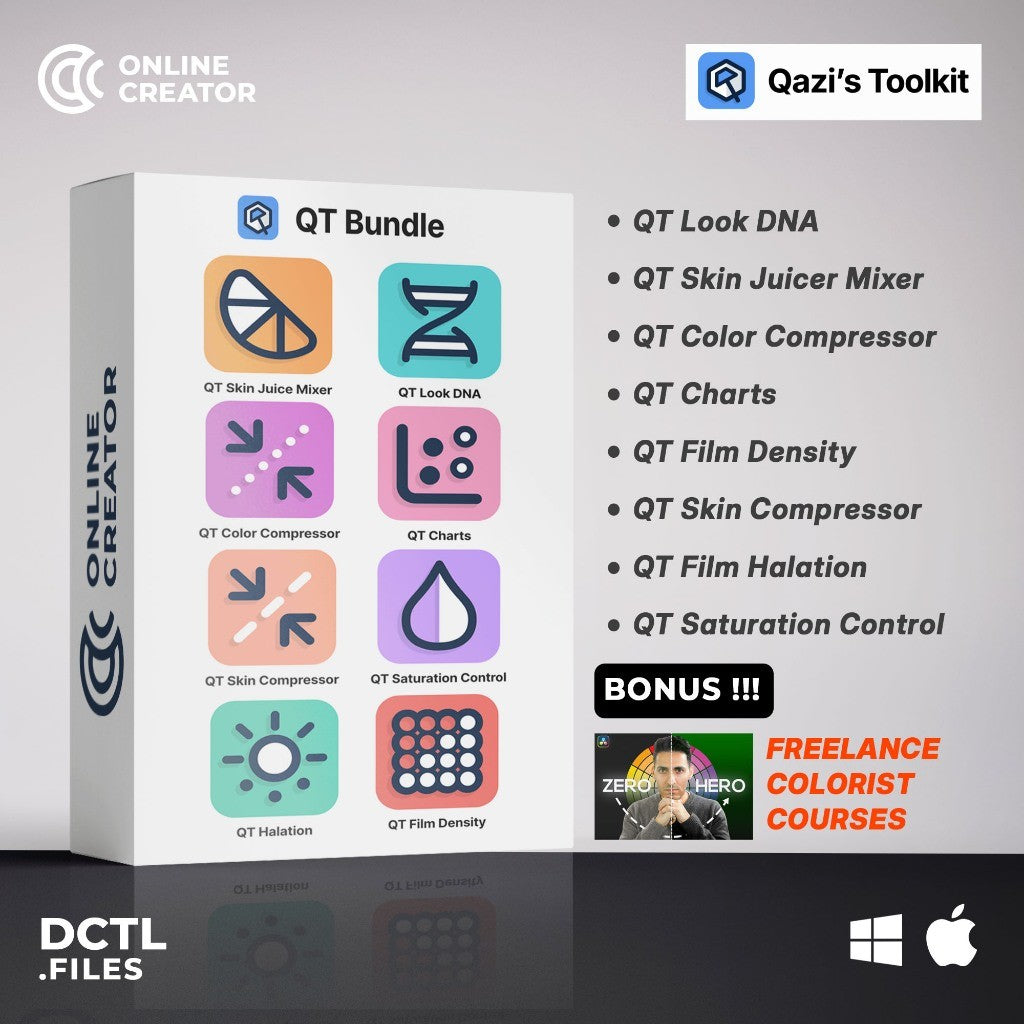 QT Bundle DCTL Waqaz Qazi Toolkit 720 [ MICHIGO STUDIO ]