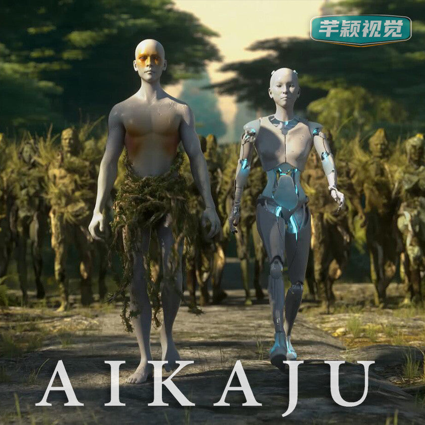 Anyma4K行走路情侣机械器人视频酒吧夜店待机开场转场LED屏VJ素材[ MICHIGO STUDIO ]