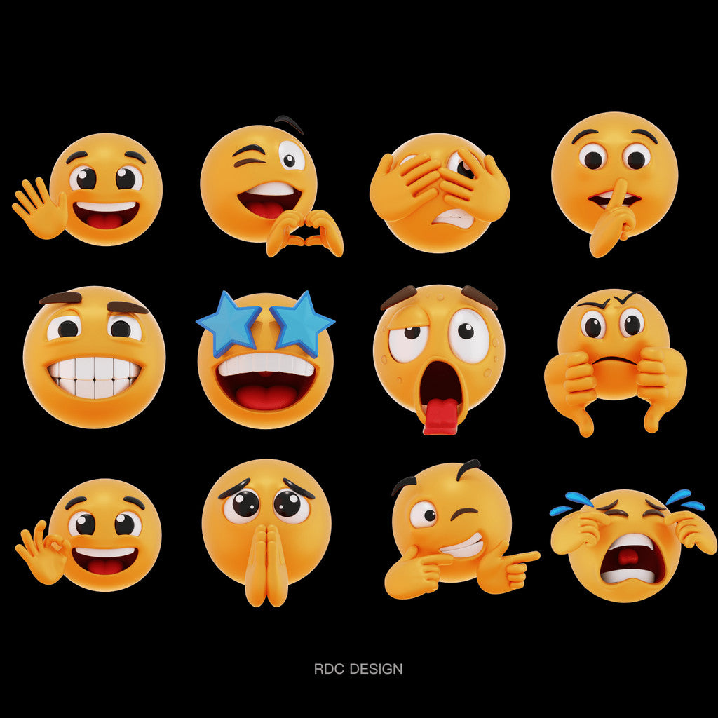 3D MODEL | 😎 30 Fun Emoji Pack – Blender | C4D