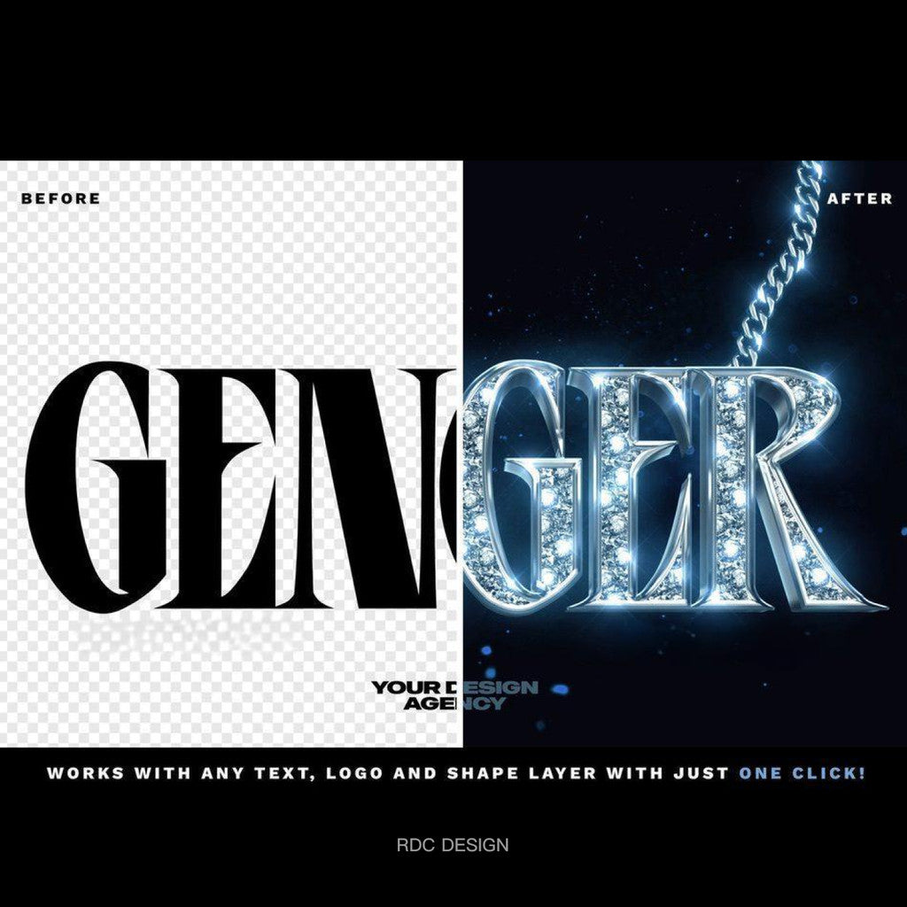 3D DESIGN | 💎 Y2K Diamond Chrome Font Logo Mockup Template – Photoshop